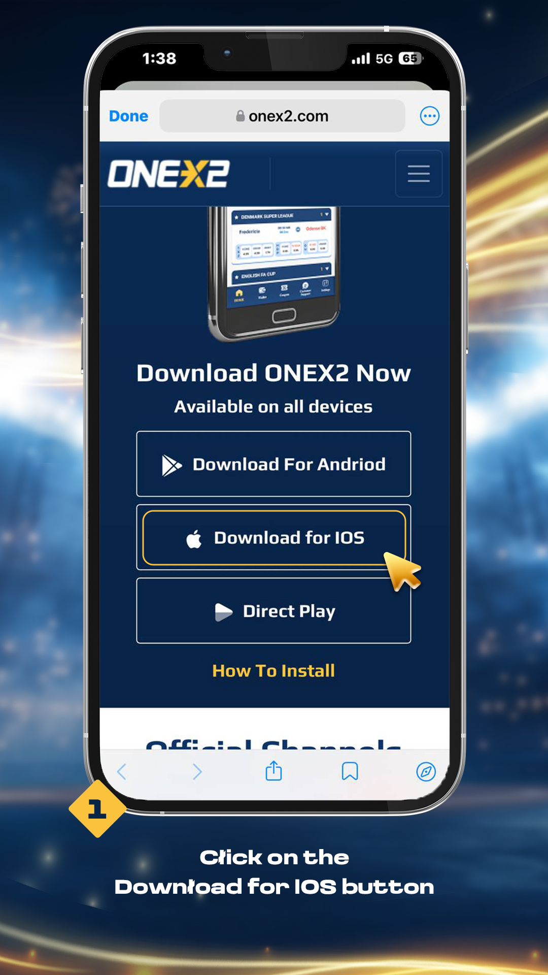 1. Click on the Download for iOS button