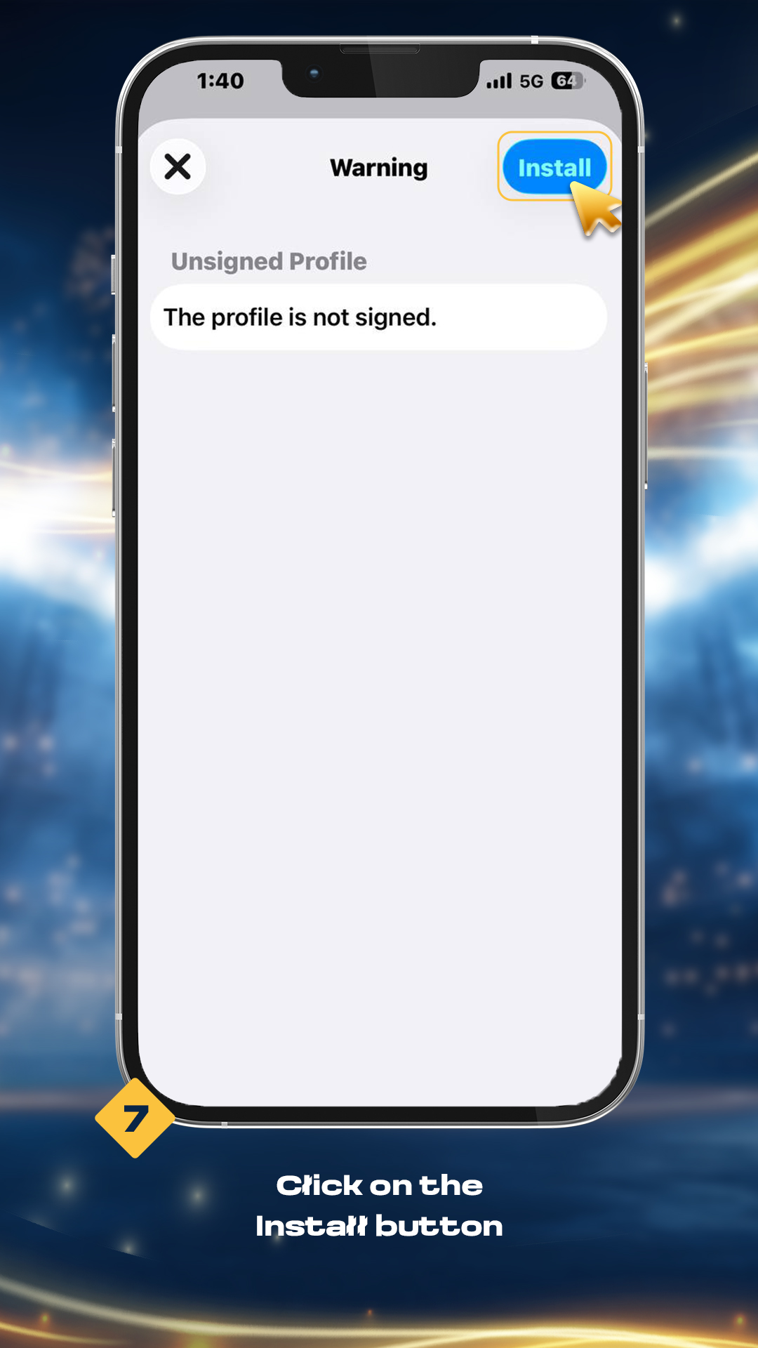 7. Click on the Install button