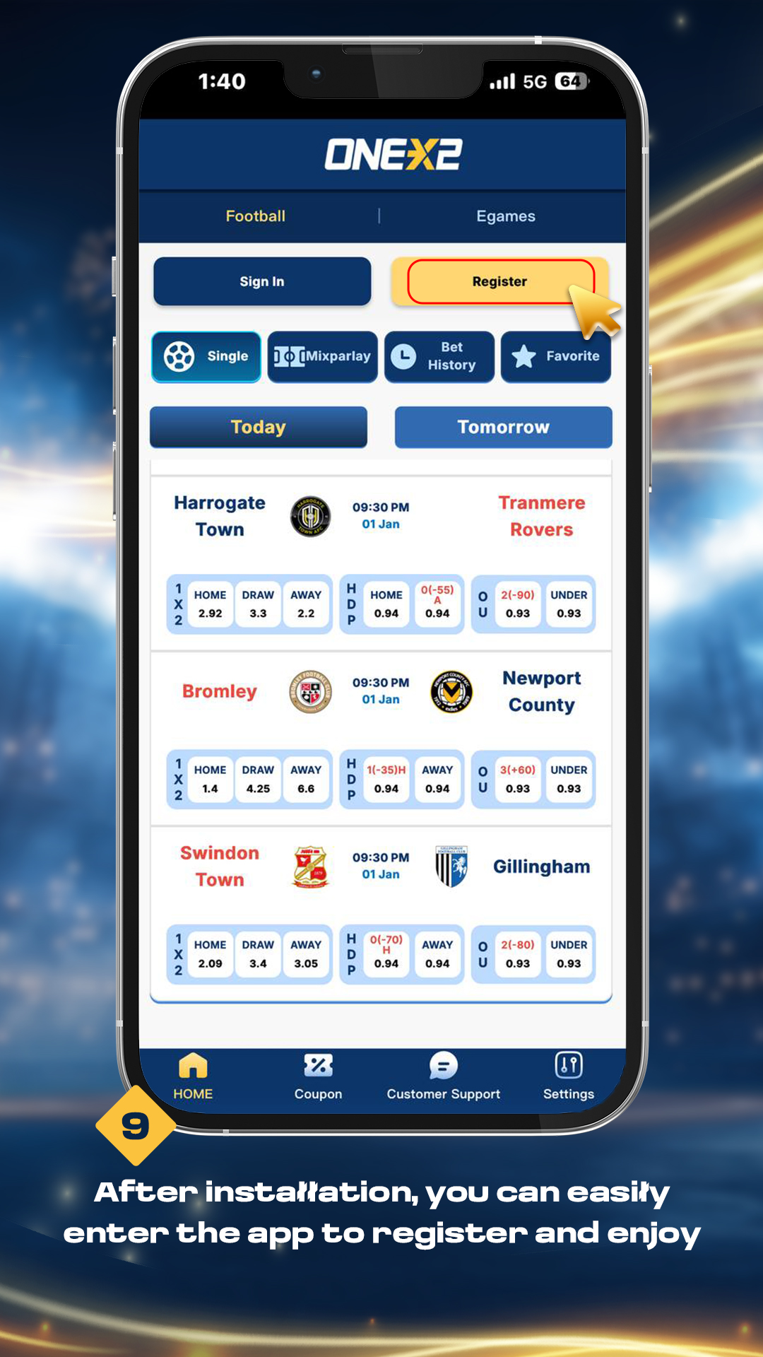 9. After installation, you can easily enter the app to register and enjoy